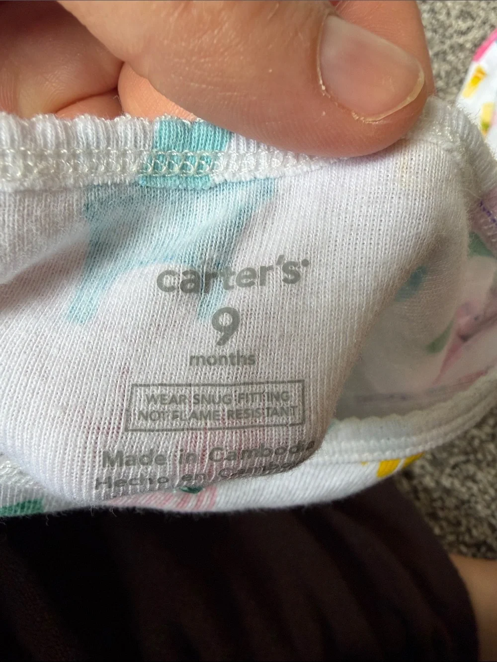 Carters cotton long sleeve pajama set size 9m